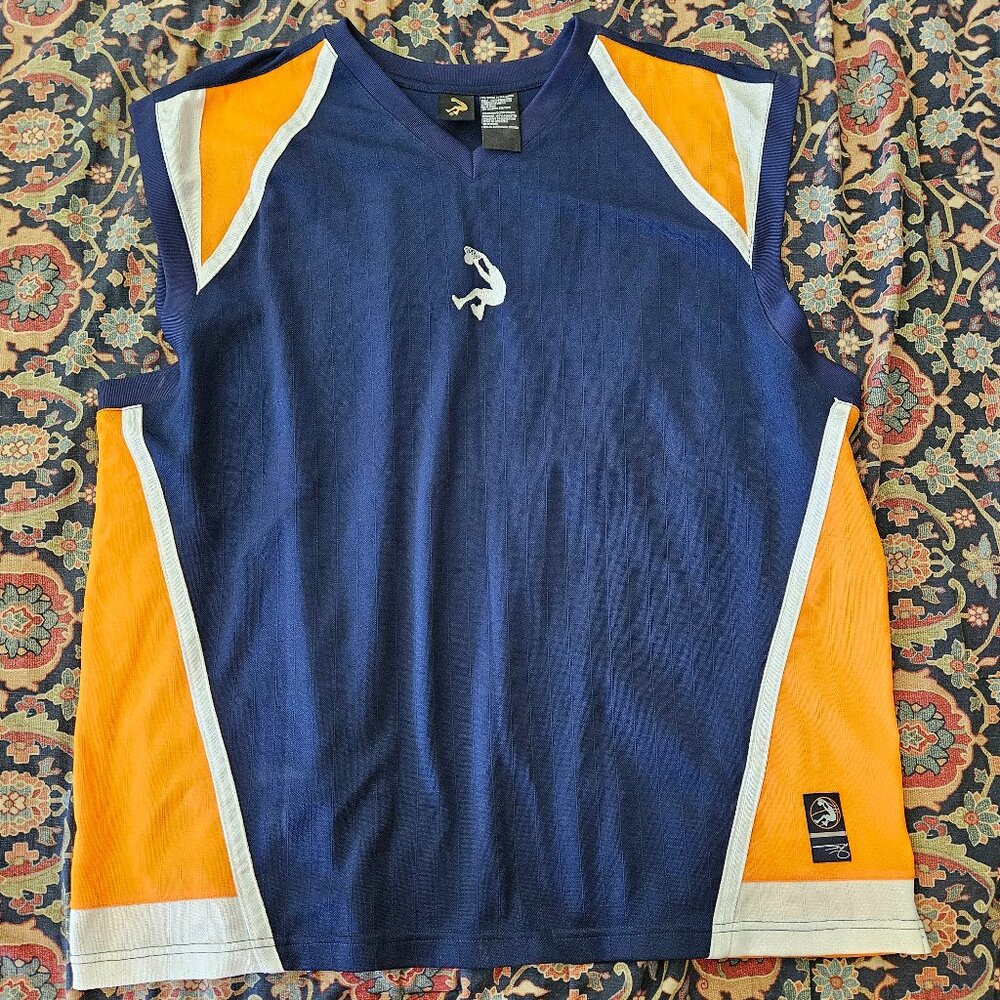 Shaq Dunkman Navy Orange White Tank Top Basketball Shirt XXL